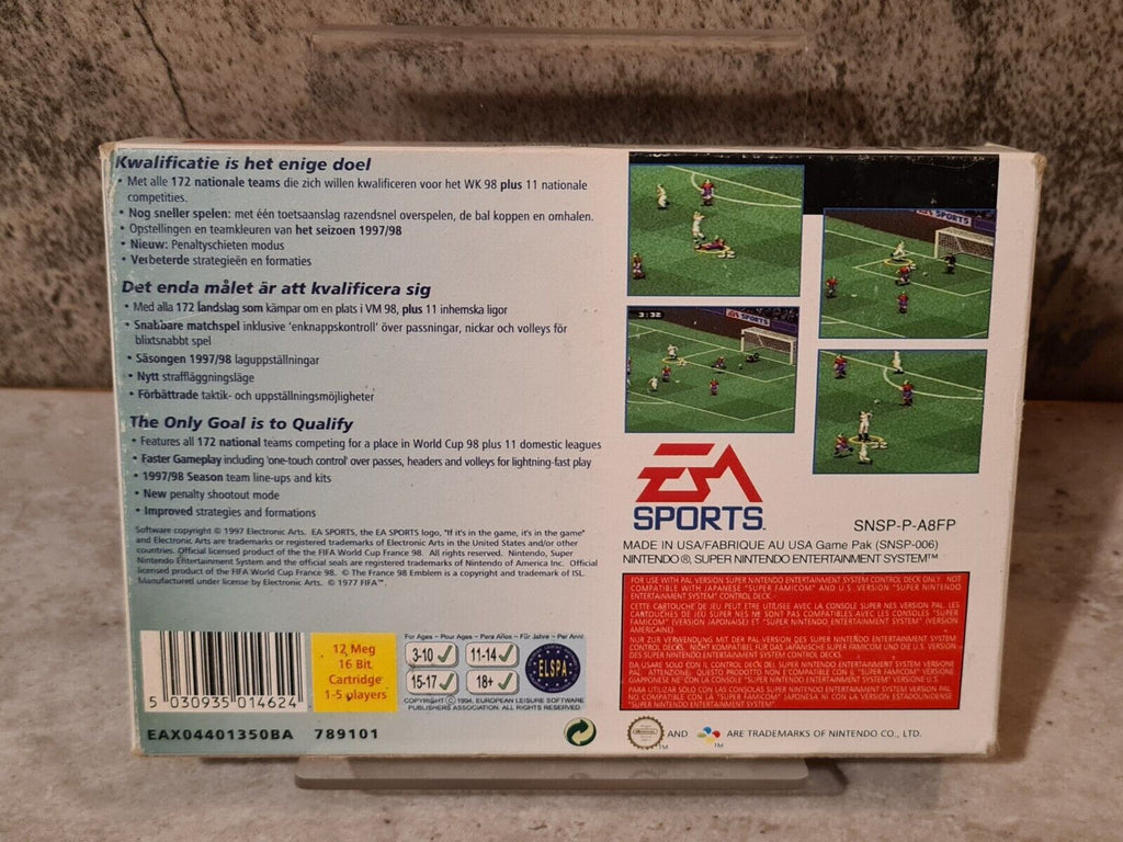 SNES Super Nintendo Fifa 98 Road to World Cup mit OVP und Anleitung EUR - T-Retro-Games 