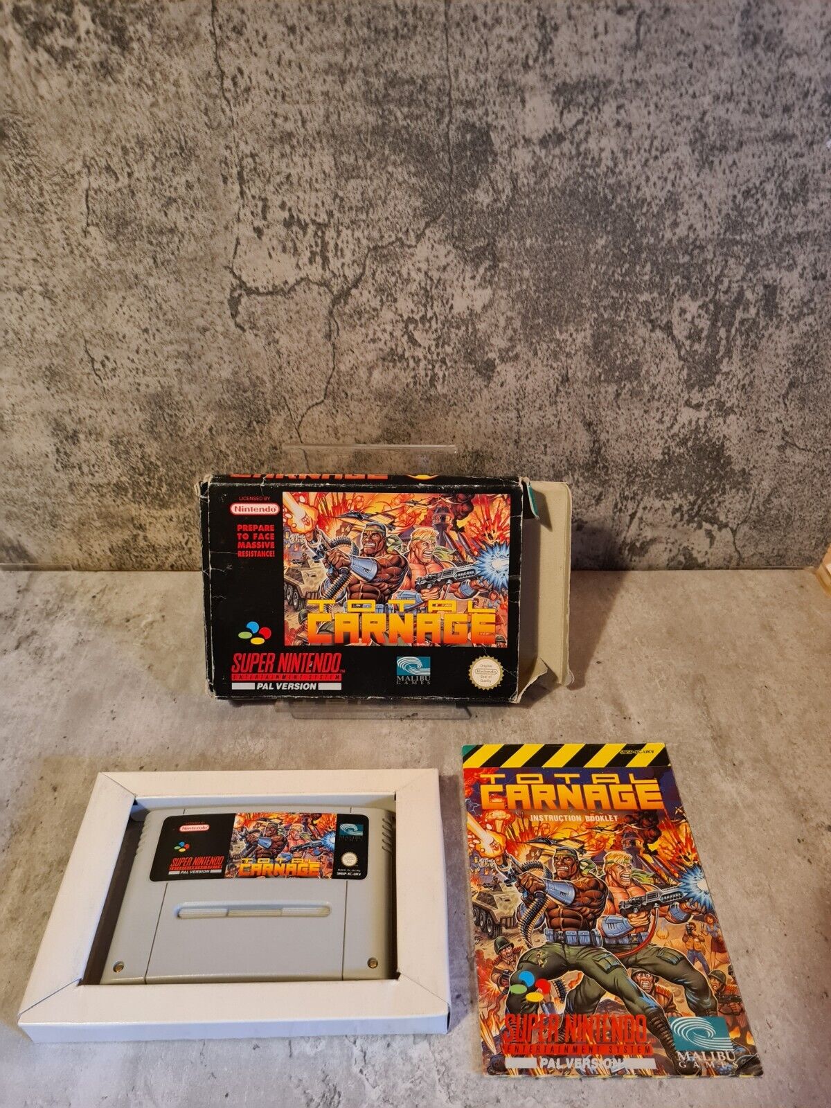 SNES Super Nintendo Total Carnage mit OVP und Anleitung UKV - T-Retro-Games 