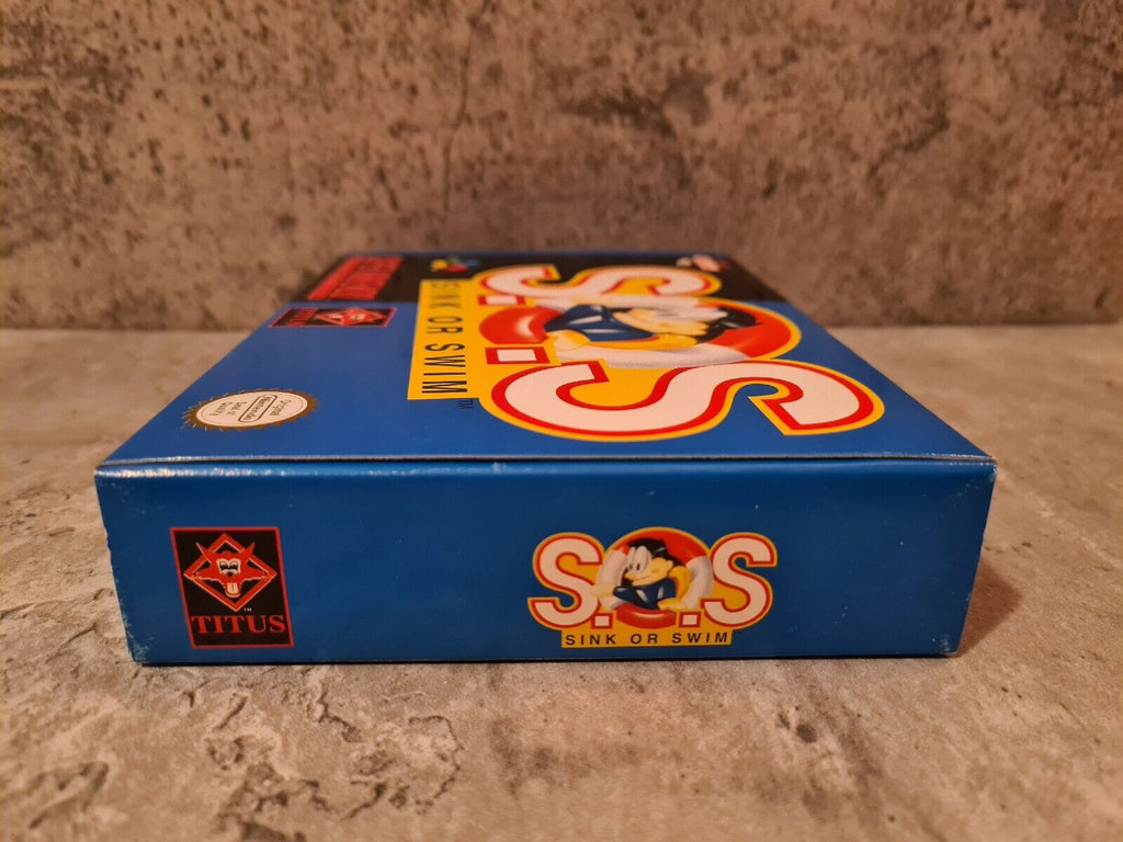 SNES Super Nintendo S.O.S. Sink or Swim mit OVP und Anleitung EUR - T-Retro-Games 