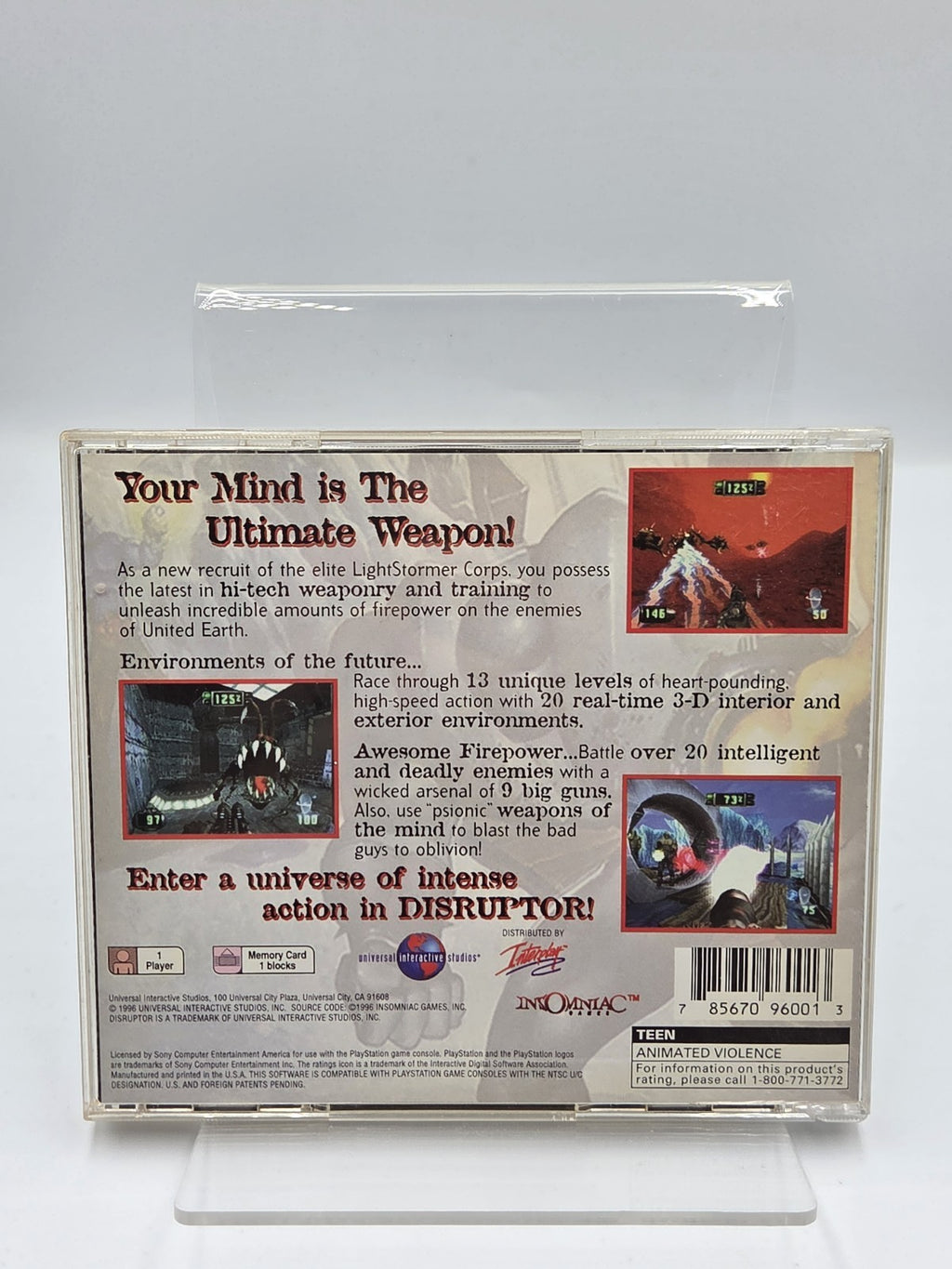 PS1 Playstation 1 Disruptor mit OVP und Anleitung NTSC-USA - T-Retro-Games 