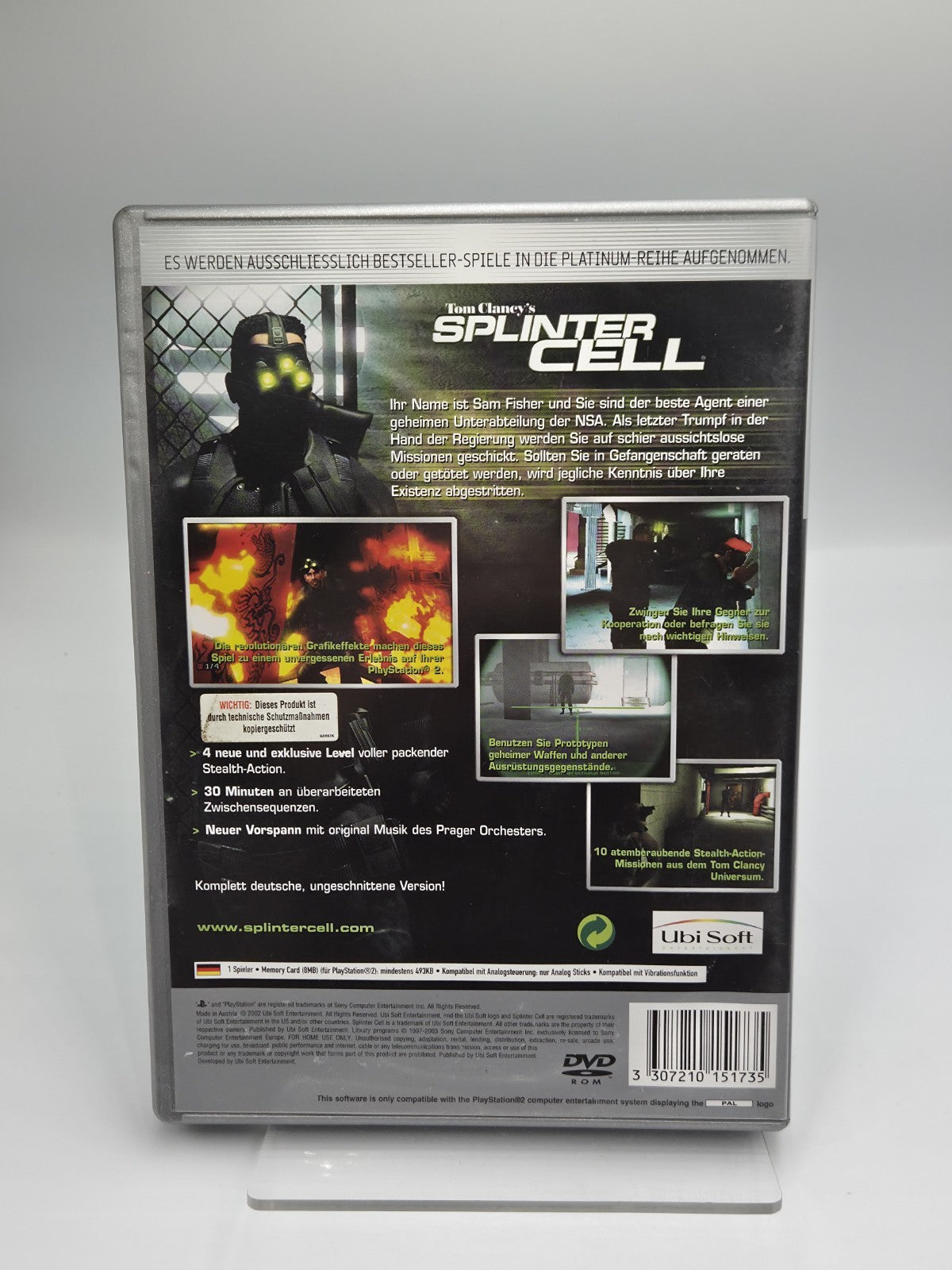 PS2 Playstation 2 Tom Clancy's Splinter Cell mit OVP und Anleitung Deutsch 