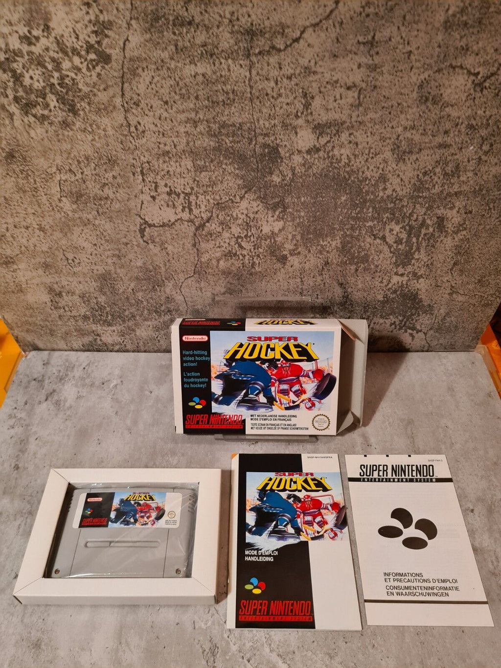 SNES Super Nintendo Super Hockey mit OVP und Anleitung FAH /SFRA - T-Retro-Games 