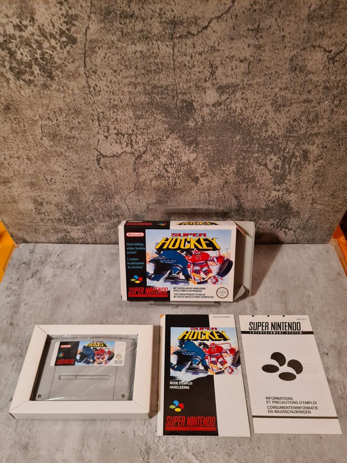 SNES Super Nintendo Super Hockey mit OVP und Anleitung FAH /SFRA - T-Retro-Games 