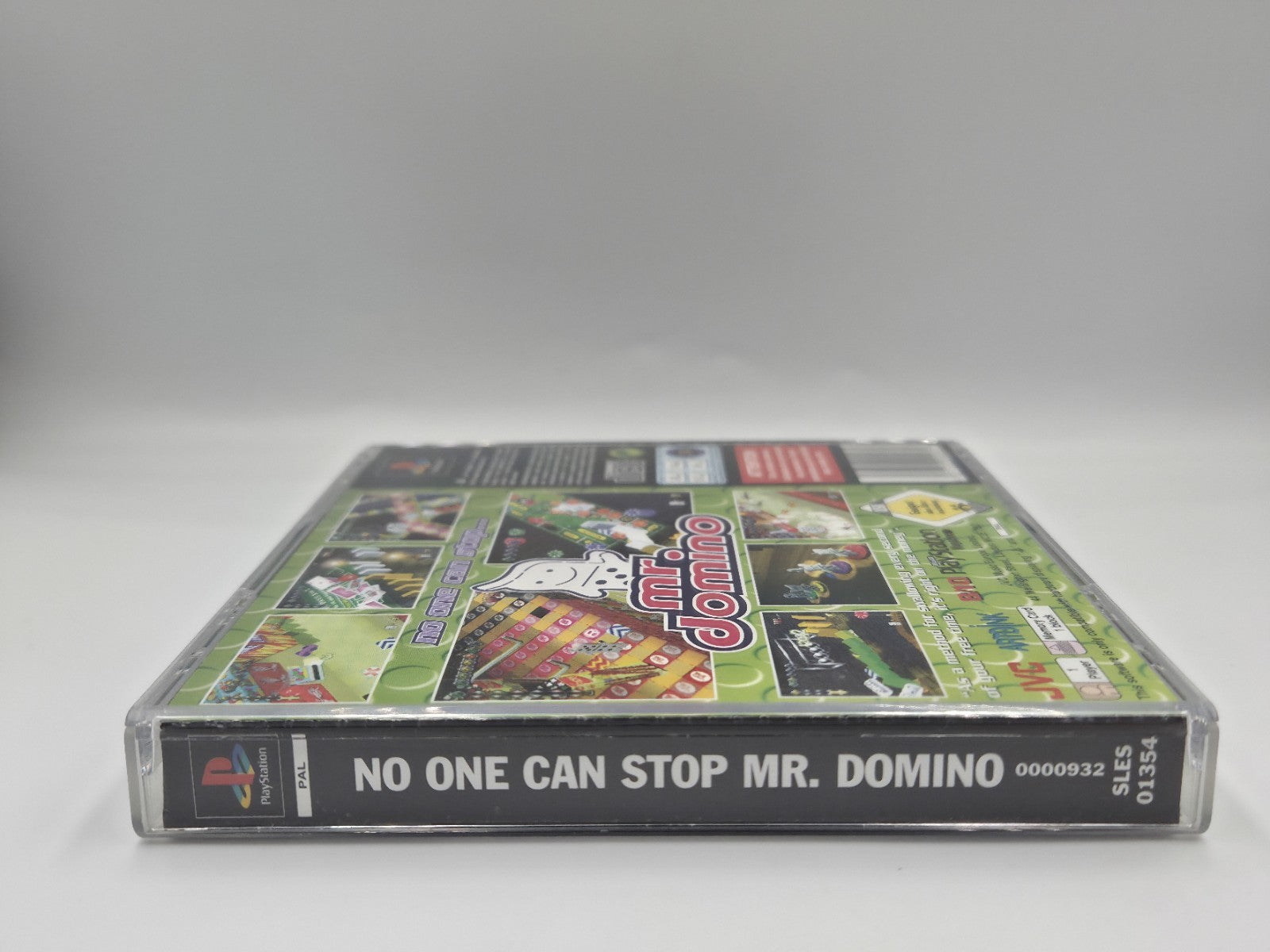 PS1 Playstation 1 Spiel No One Can Stop Mr. Domino mit OVP + Anleitung Englisch