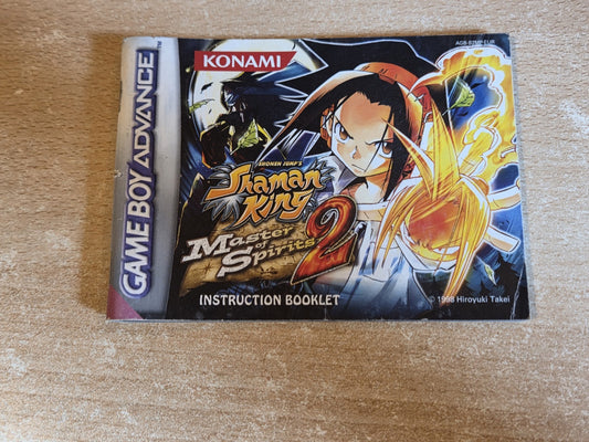 Nintendo Game Boy Advance Shaman King Master of Spirits 2 Spielanleitung EUR