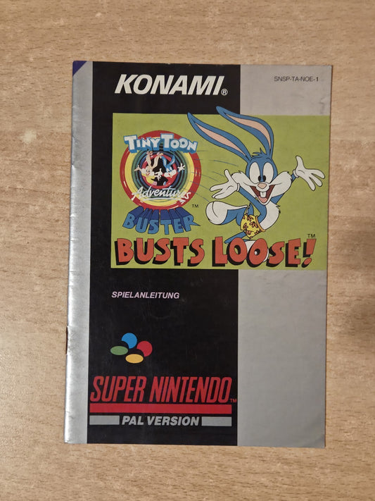 SNES Super Nintendo Tiny Toon Adventures Buster Bust's Loose NOE Spielanleitung 