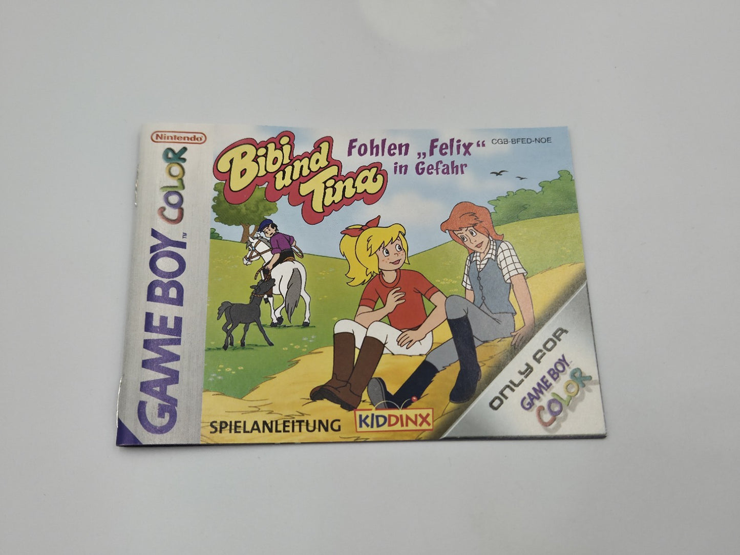 Game Boy Color Bibi und Tina Fohlen Felix in Gefahr mit OVP und Anleitung NOE