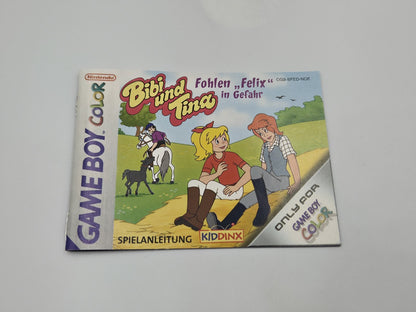 Game Boy Color Bibi und Tina Fohlen Felix in Gefahr mit OVP und Anleitung NOE