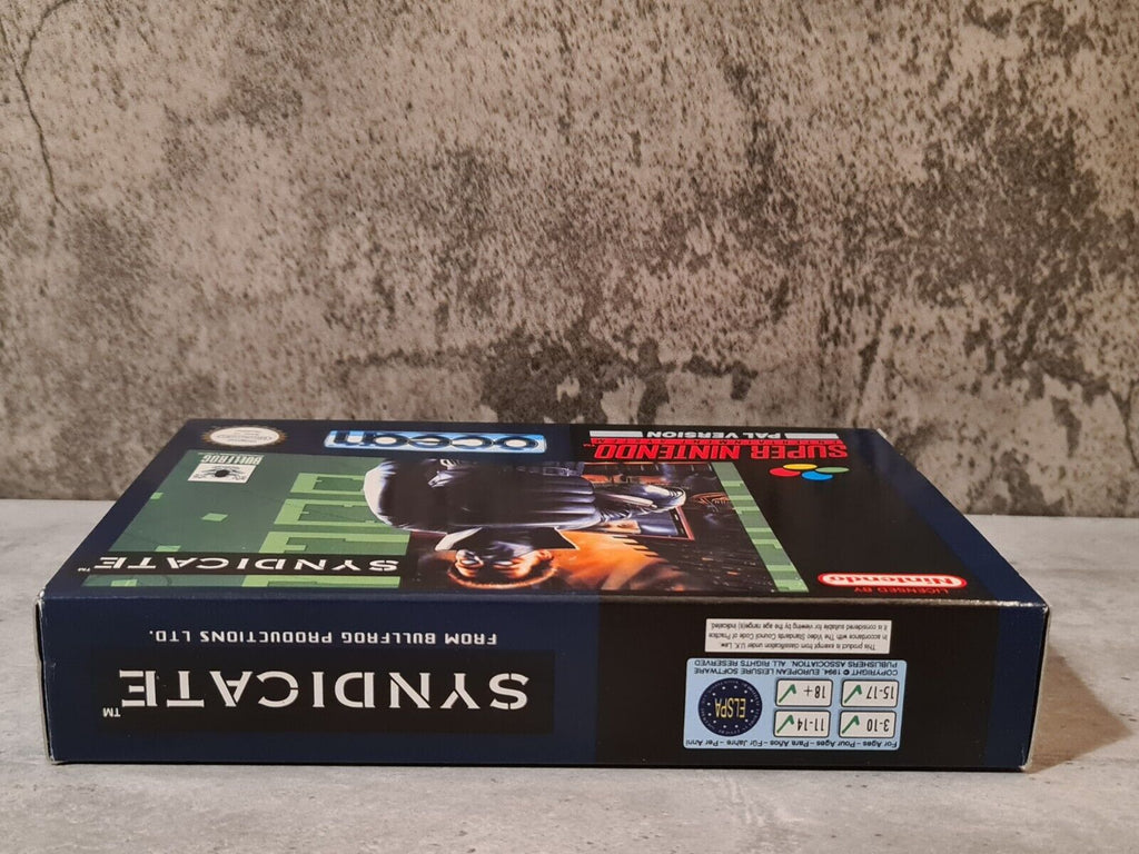 SNES Super Nintendo Syndicate mit OVP und Anleitung UKV - T-Retro-Games 