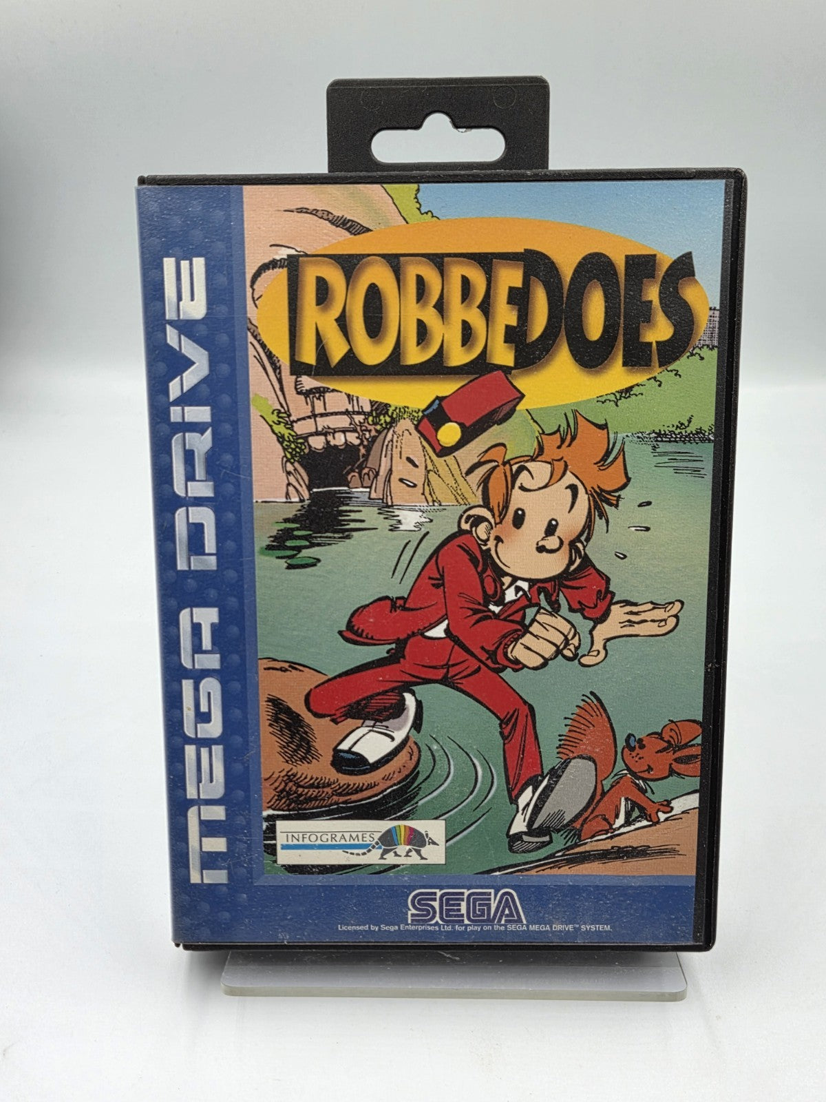 Sega Mega Drive Spiel Robbedoes / Spirou mit OVP und Anleitung Multi Language 
