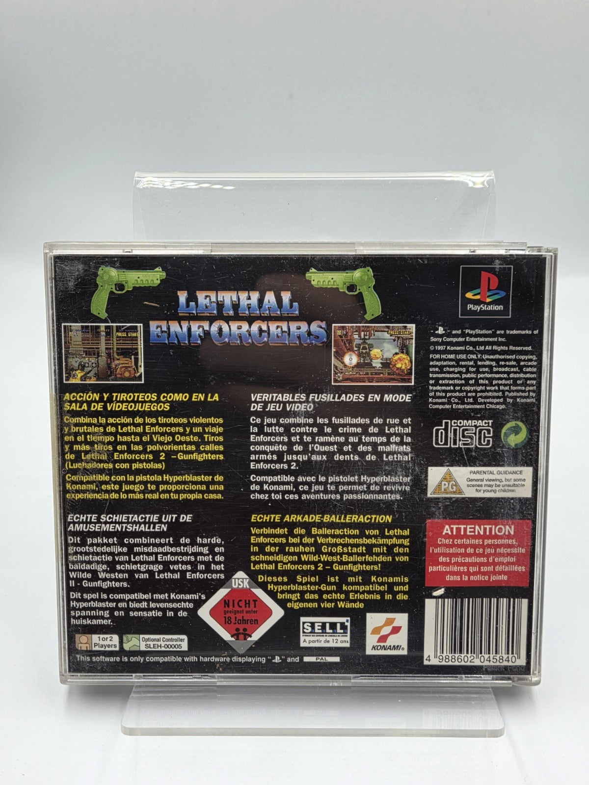PS1 Playstation 1 Lethal Enforcers mit OVP und Anleitung Multilingual - T-Retro-Games 