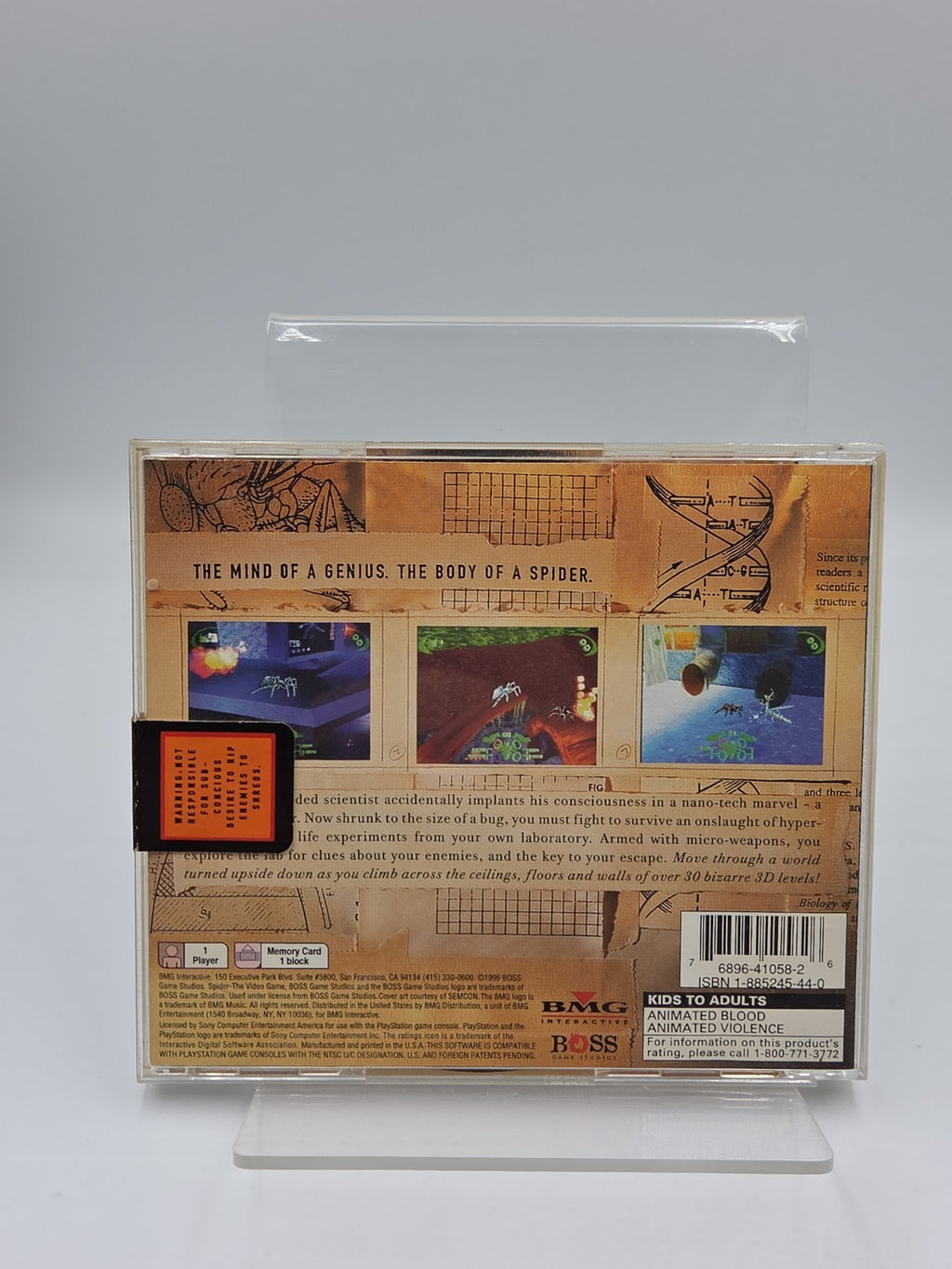 PS1 Playstation 1 Spiel Spider The Video Game mit OVP und Anleitung NTSC-USA 