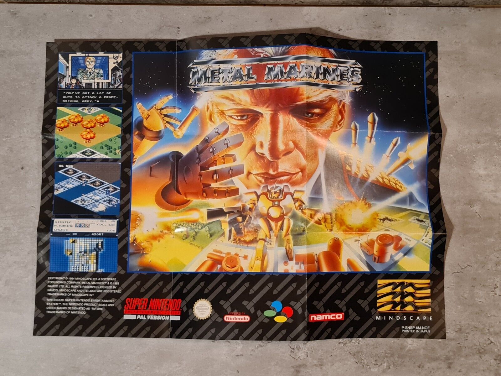 SNES Super Nintendo Metal Marines mit OVP und Anleitung + Poster NOE - T-Retro-Games 