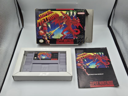 SNES Super Nintendo Super Metroid mit OVP und Anleitung NTSC-USA