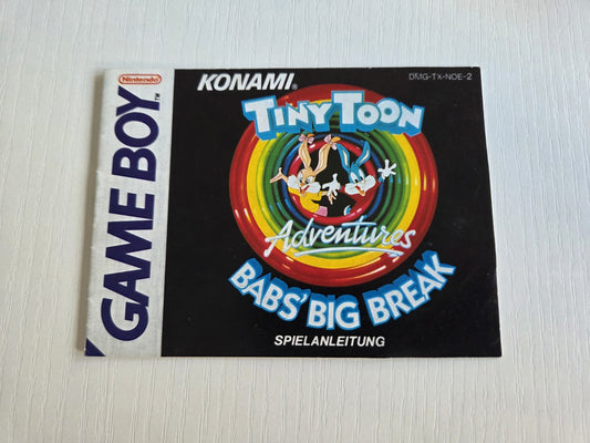 Game Boy Classic Tiny Toon Adventures Bab's Big Break Spielanleitung NOE