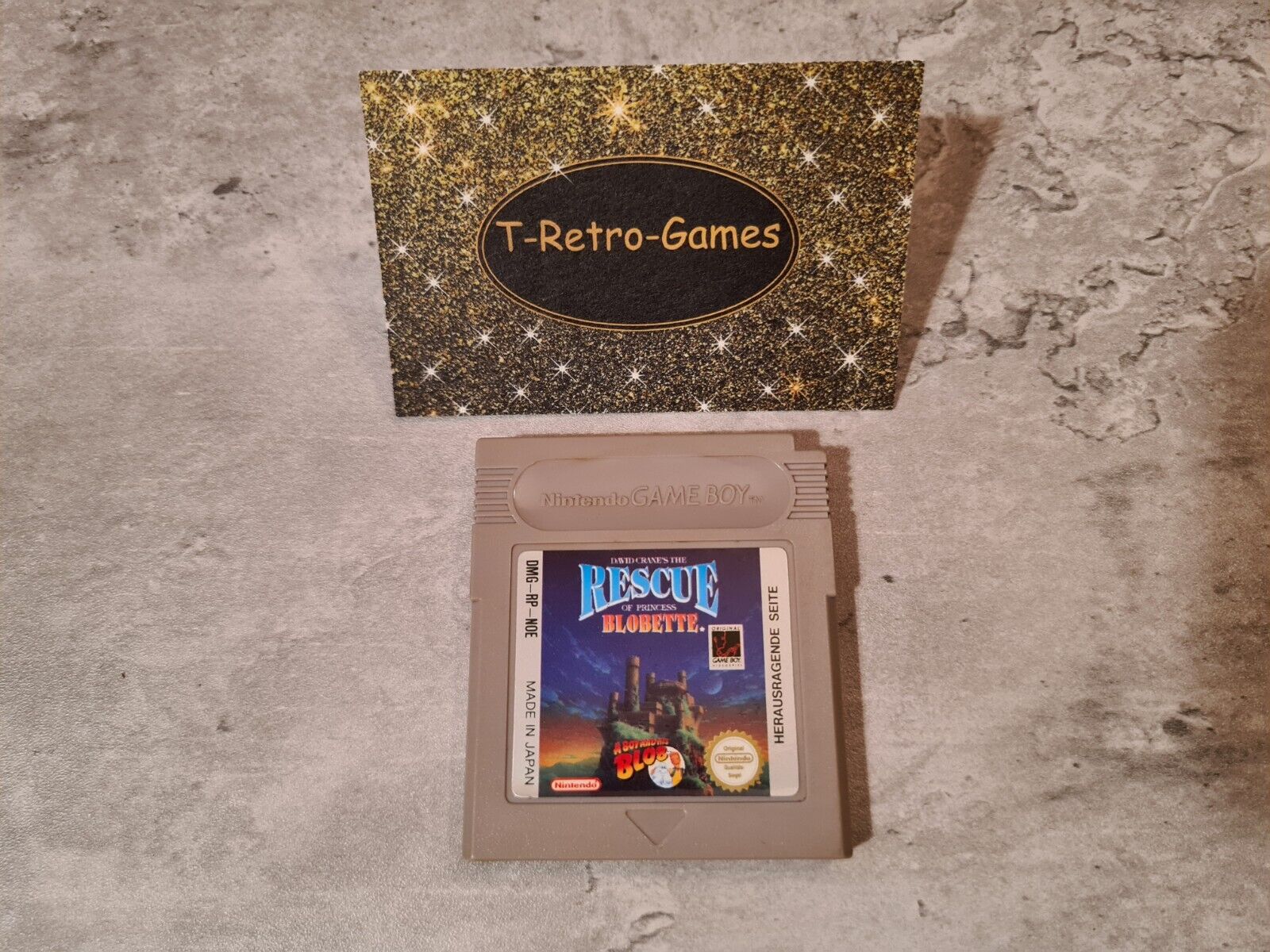 Game Boy Classic Spiel David Cranes The Rescue of Princess Blobette Modul NOE - T-Retro-Games 