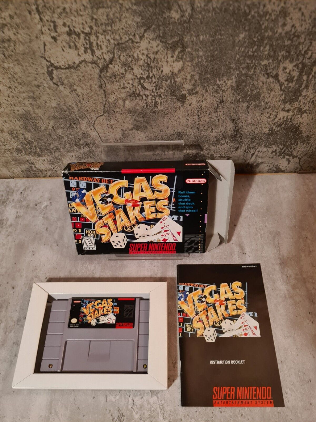 SNES Super Nintendo Vegas Stakes mit OVP und Anleitung NTSC USA - T-Retro-Games 