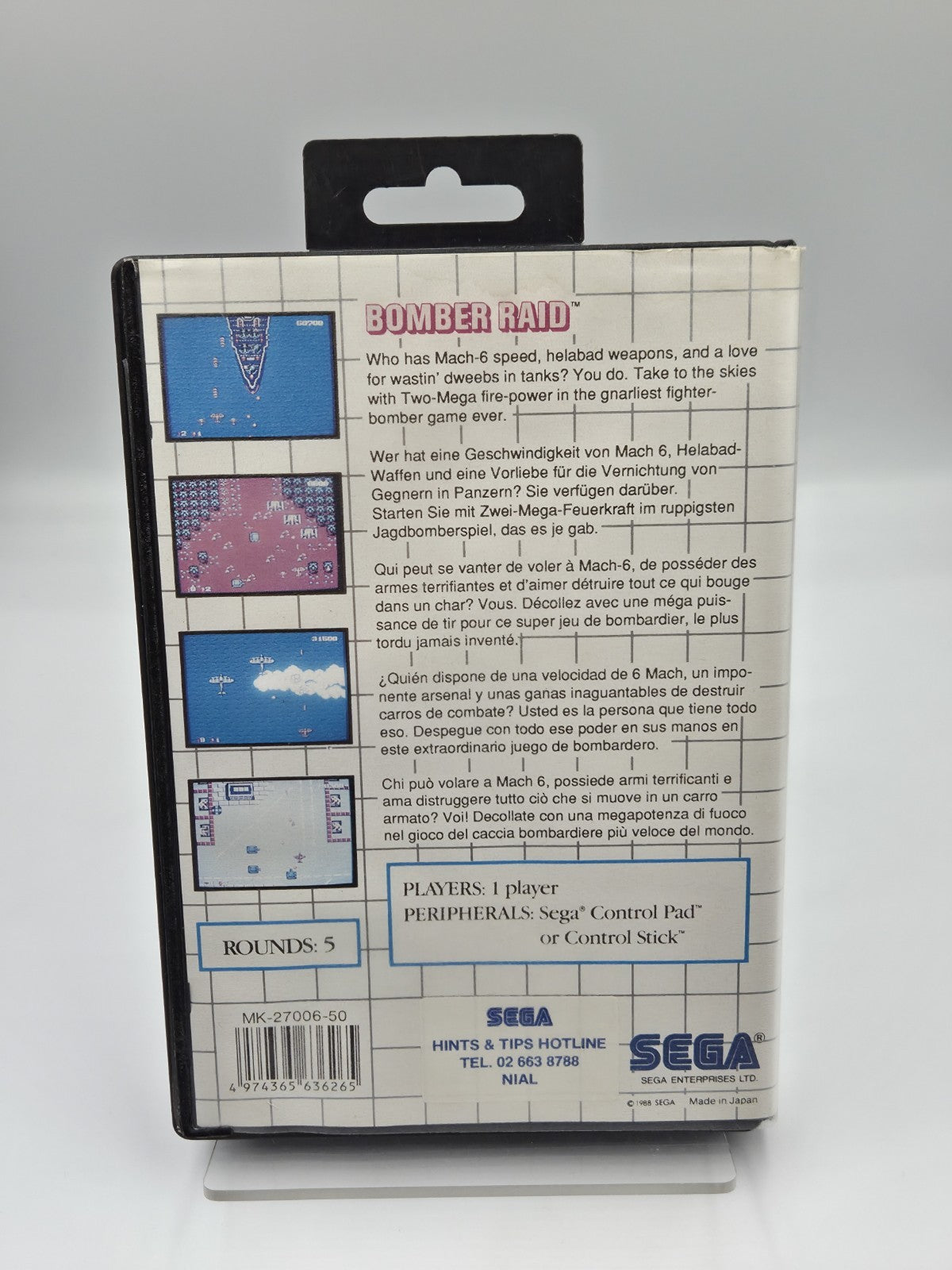 Sega Master System Spiel Bomber Raid mit OVP und Anleitung Multilingual 