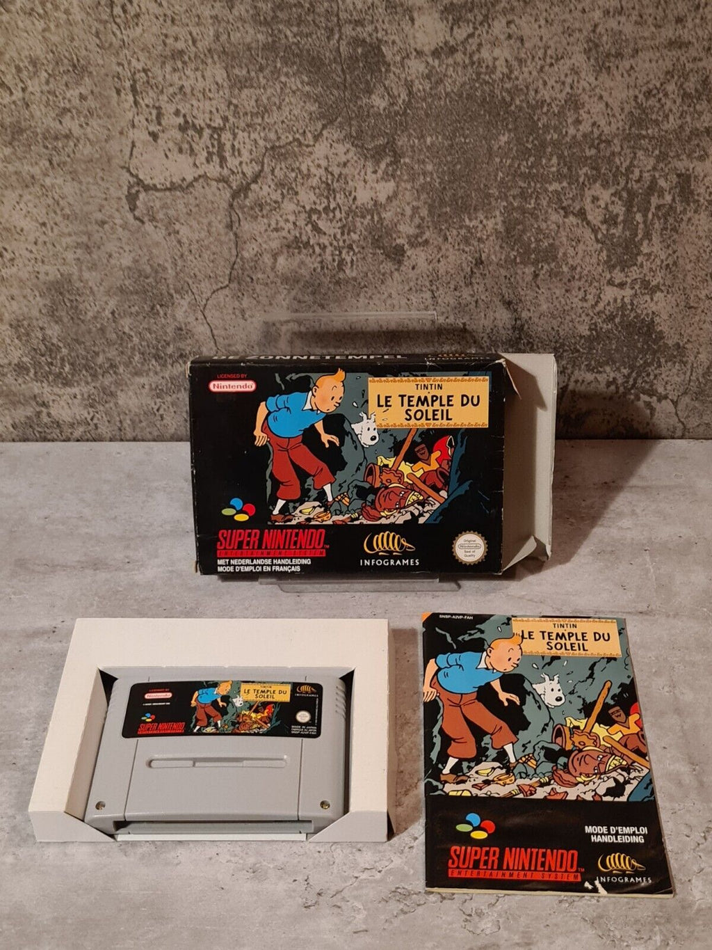 SNES Super Nintendo TinTin Le Temple Du Soleil mit OVP und Anleitung FAH - T-Retro-Games 