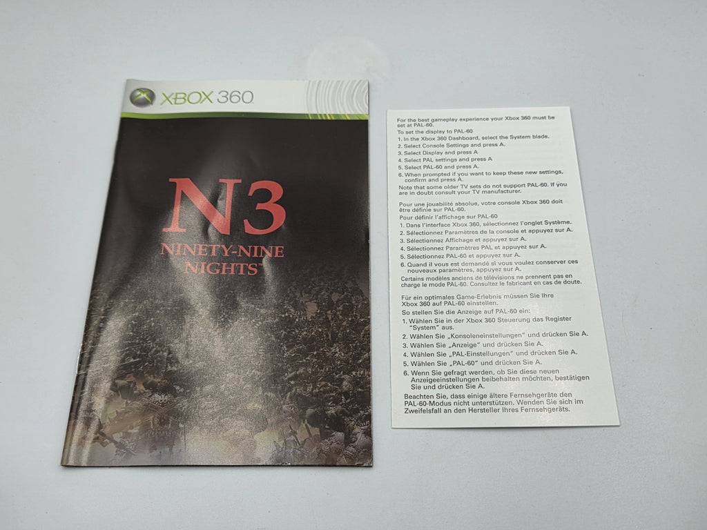 XBOX360 Spiel N3 Ninety-Nine Nights mit OVP und Anleitung Deutsch 