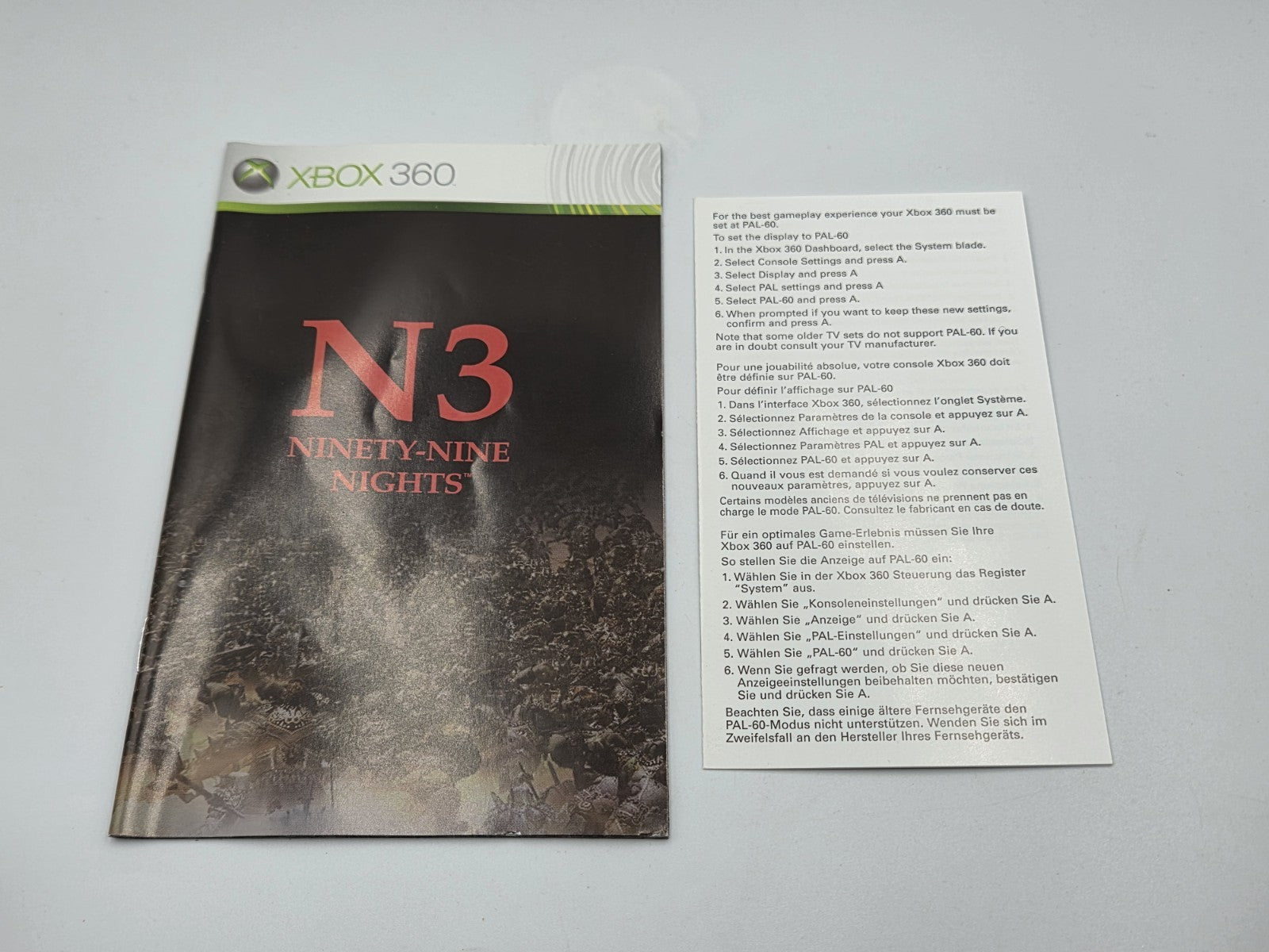 XBOX360 Spiel N3 Ninety-Nine Nights mit OVP und Anleitung Deutsch 