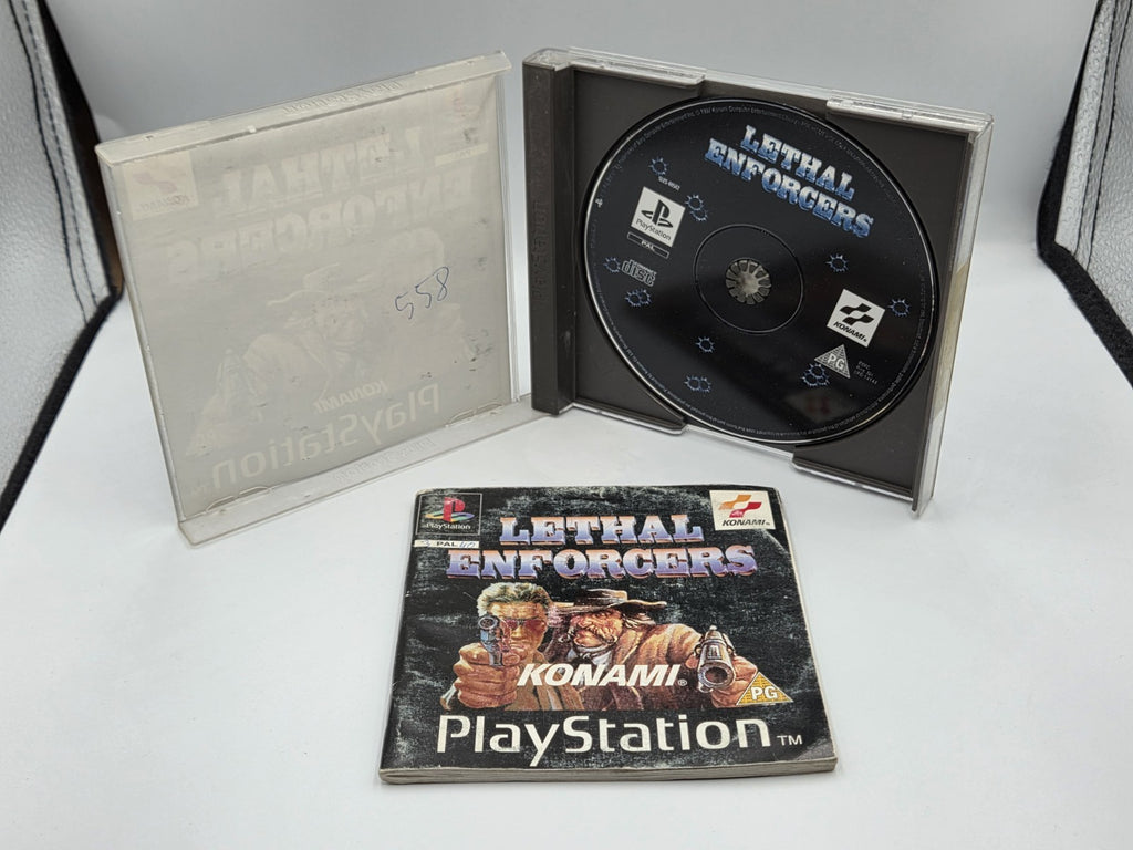 PS1 Playstation 1 Lethal Enforcers mit OVP und Anleitung Multilingual - T-Retro-Games 
