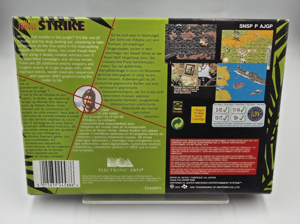 Super Nintendo Jungle Strike The Sequel To Desert Strike + OVP und Anleitung EUR
