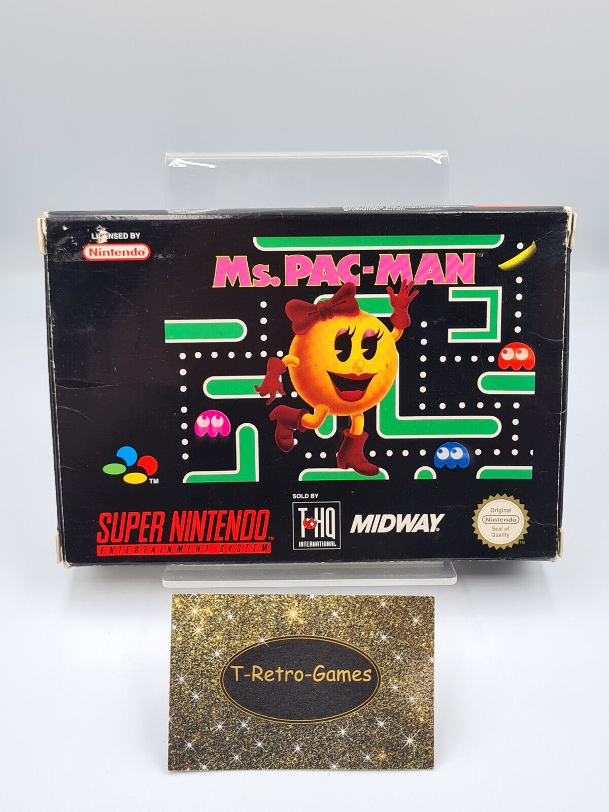SNES Super Nintendo Ms. Pac-Man mit OVP und Anleitung EUR - T-Retro-Games 