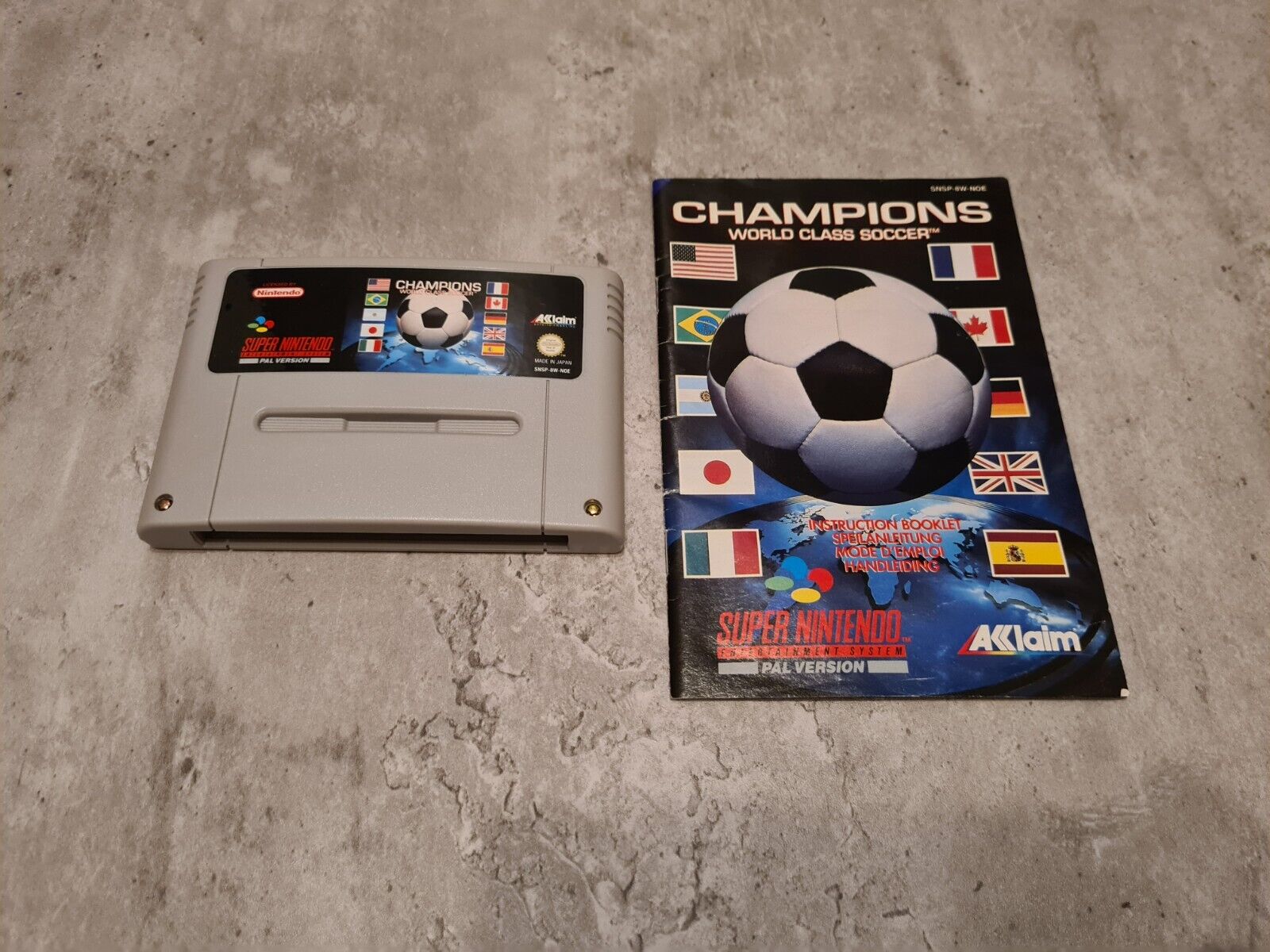 SNES Champions World Class Soccer mit OVP und Anleitung NOE - T-Retro-Games 