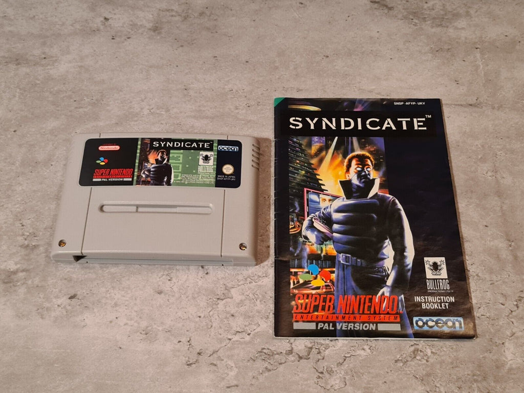 SNES Super Nintendo Syndicate mit OVP und Anleitung UKV - T-Retro-Games 