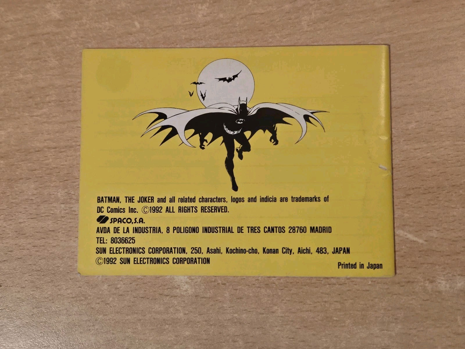 Nintendo Game Boy Classic Batman Return of the Joker Instruction Booklet ESP