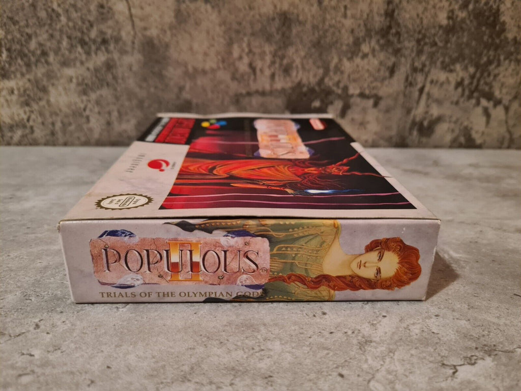 SNES Super Nintendo Populous II Trials of The Olympian Gods + OVP Anleitung UKV - T-Retro-Games 