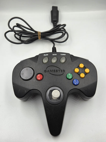 Nintendo 64 N64 Controller Gamester Slow Auto Turbo Controller Schwarz Black