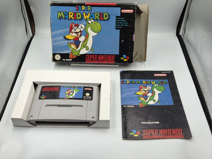 SNES Super Nintendo Super Mario World mit  OVP und Anleitung NOE