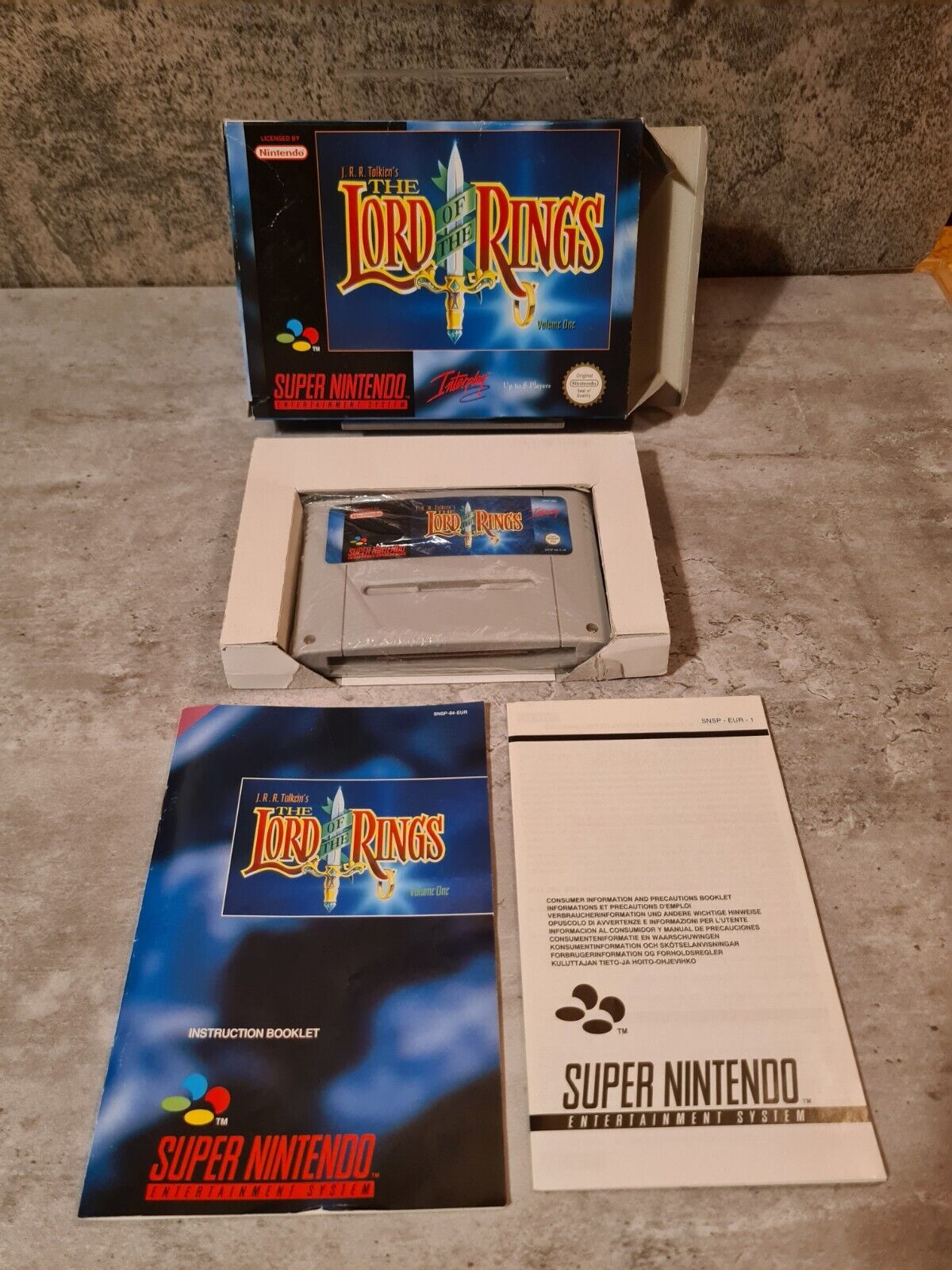 SNES Super Nintendo The Lord of The Rings Volume One mit OVP und Anleitung EUR - T-Retro-Games 
