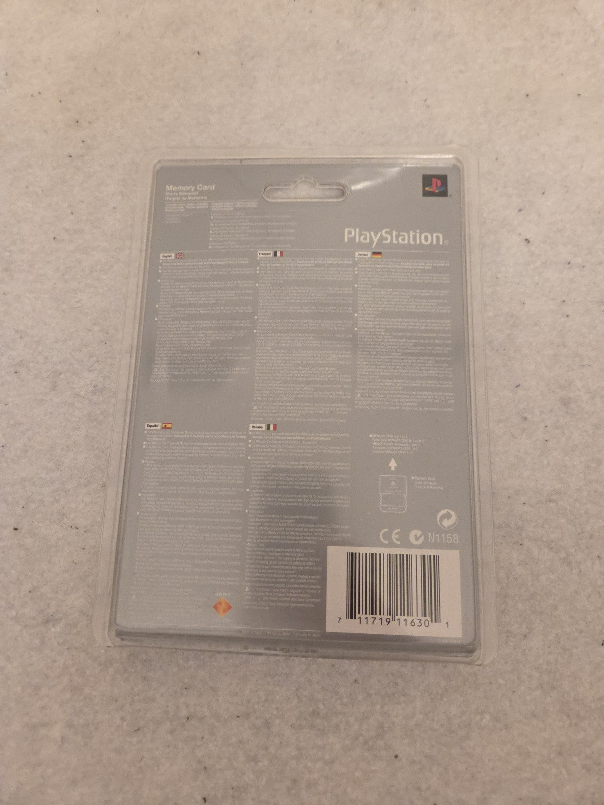 PS1 Sony Playstation Memory Card Sealed Neu New Schiefergrau SCPH-1020 