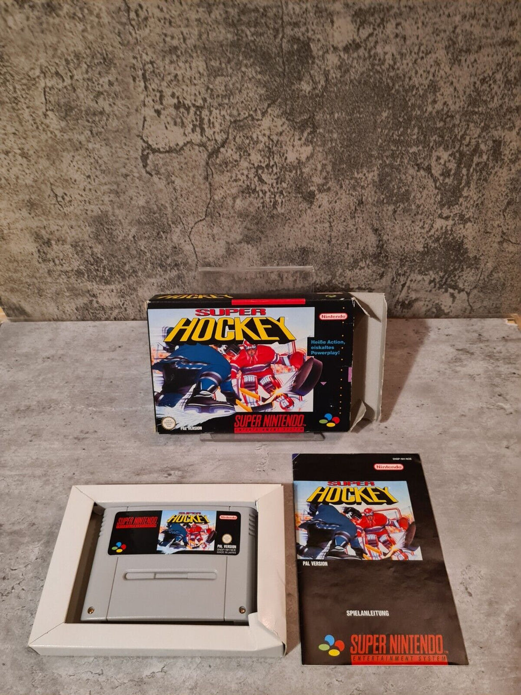 SNES Super Nintendo Super Hockey mit OVP und Anleitung NOE - T-Retro-Games 