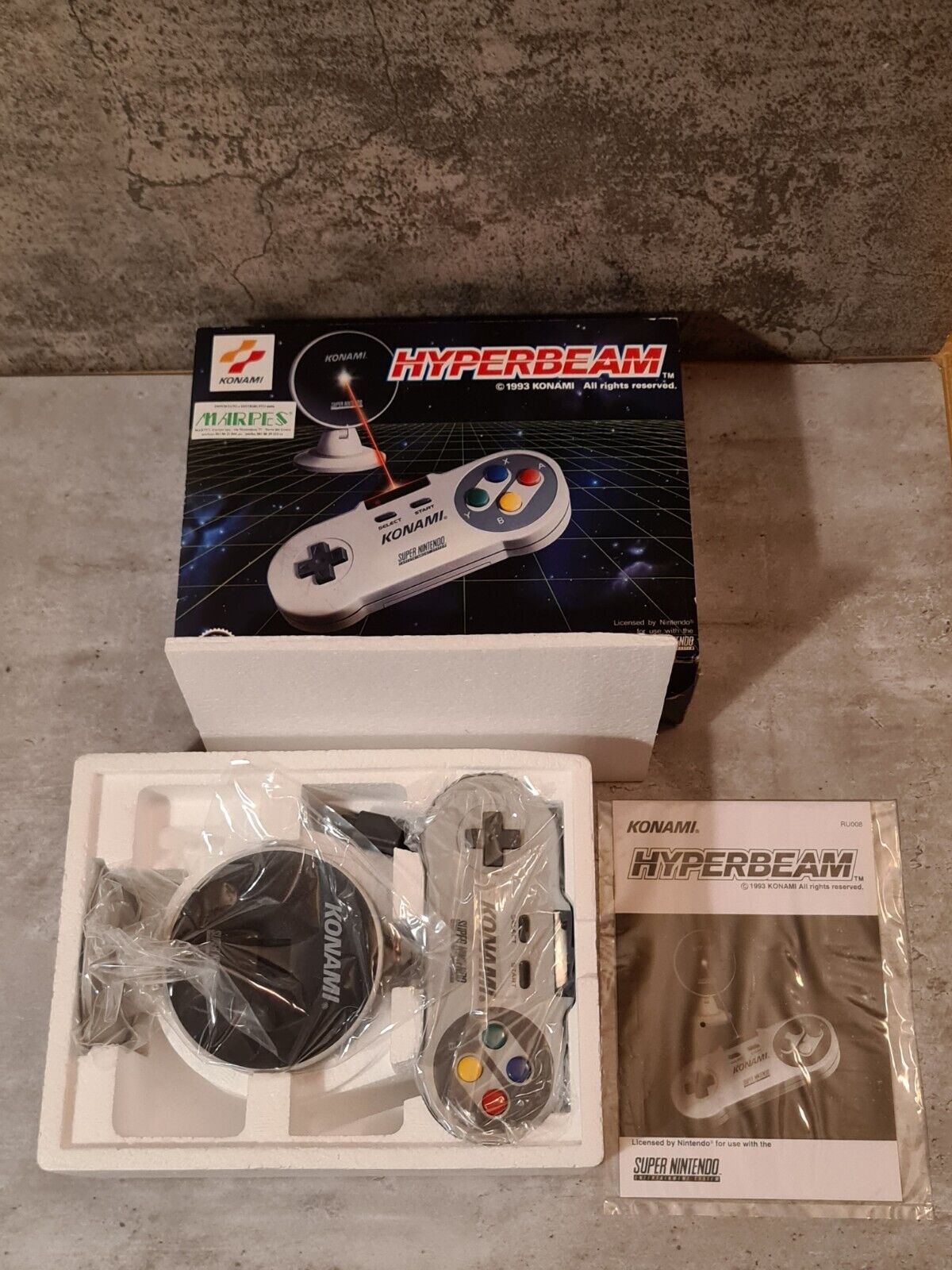 SNES Super Nintendo Konami Hyperbeam Controller Joystick New Old Stock Neu NEW - T-Retro-Games 