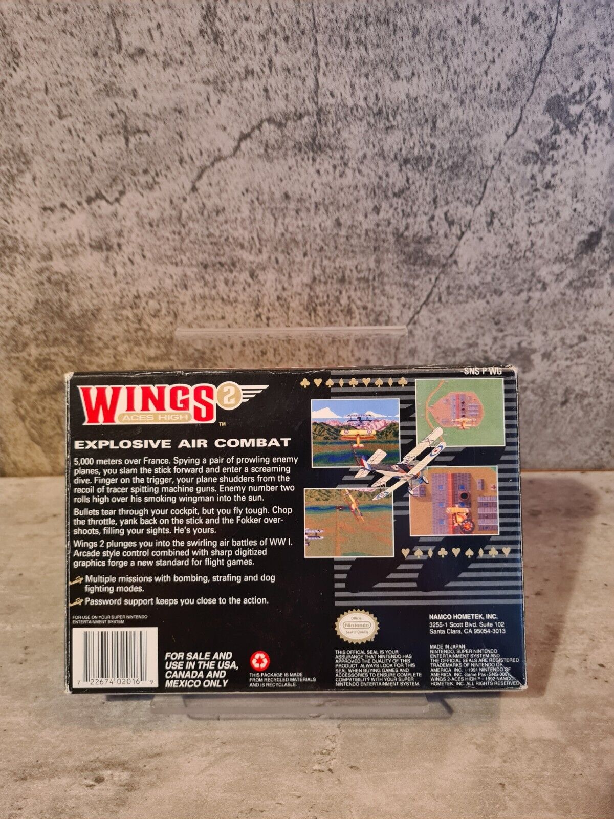 SNES Super Nintendo Wings 2 - Aces High mit OVP und Anleitung NTSC USA - T-Retro-Games 
