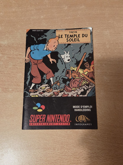 SNES Super Nintendo TinTin Le Temple Du Soleil Instruction Booklet FAH