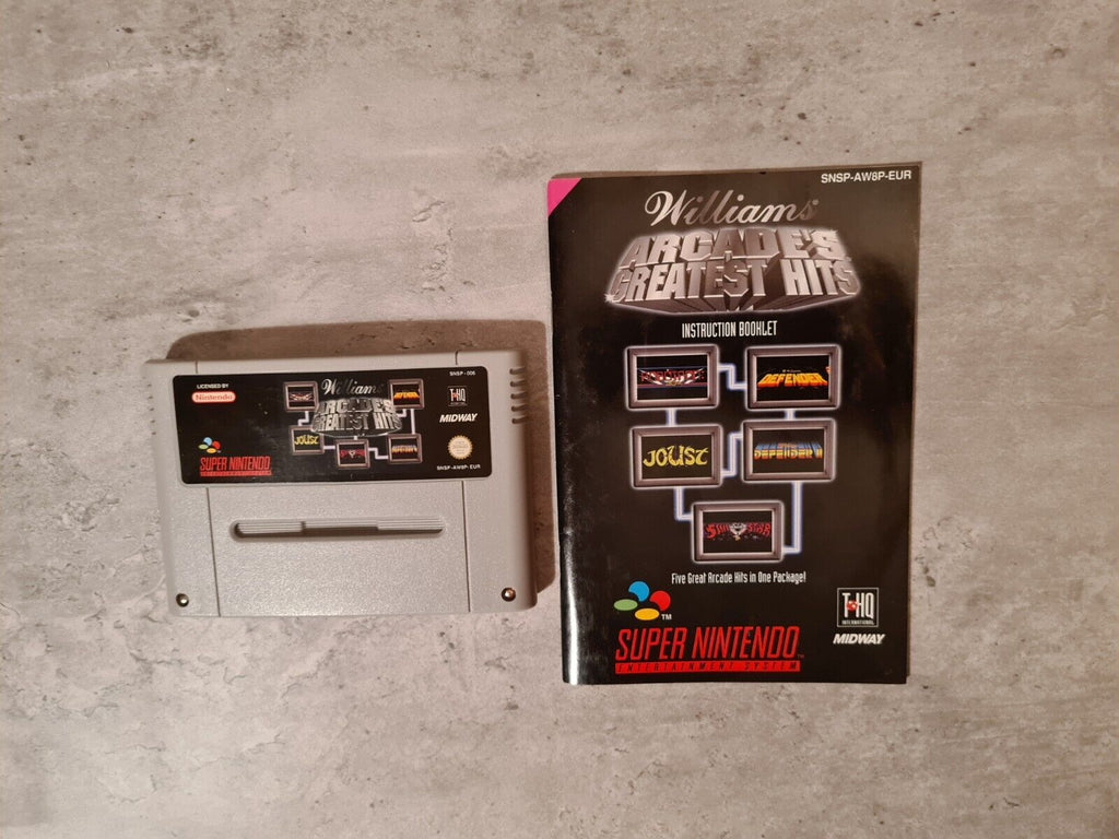 SNES Super Nintendo Williams Arcades Greatest Hits mit OVP und Anleitung EUR - T-Retro-Games 