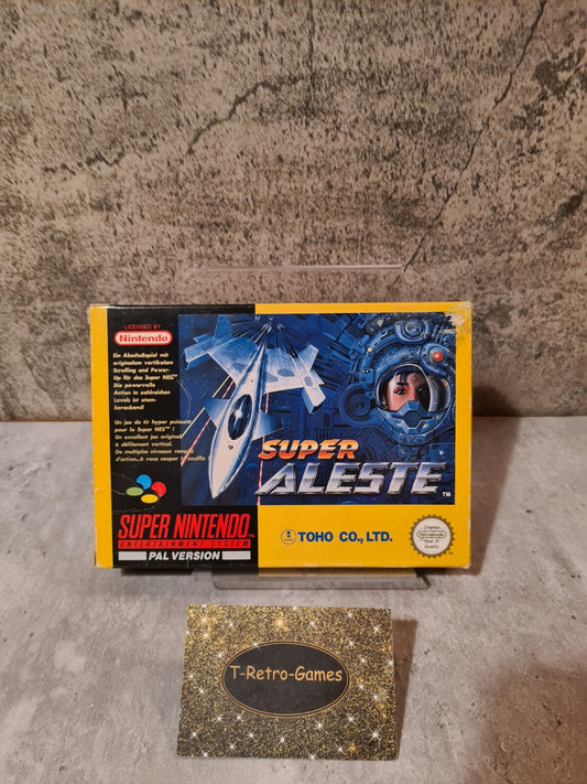 SNES Super Nintendo Super Aleste mit OVP und Anleitung FRG
