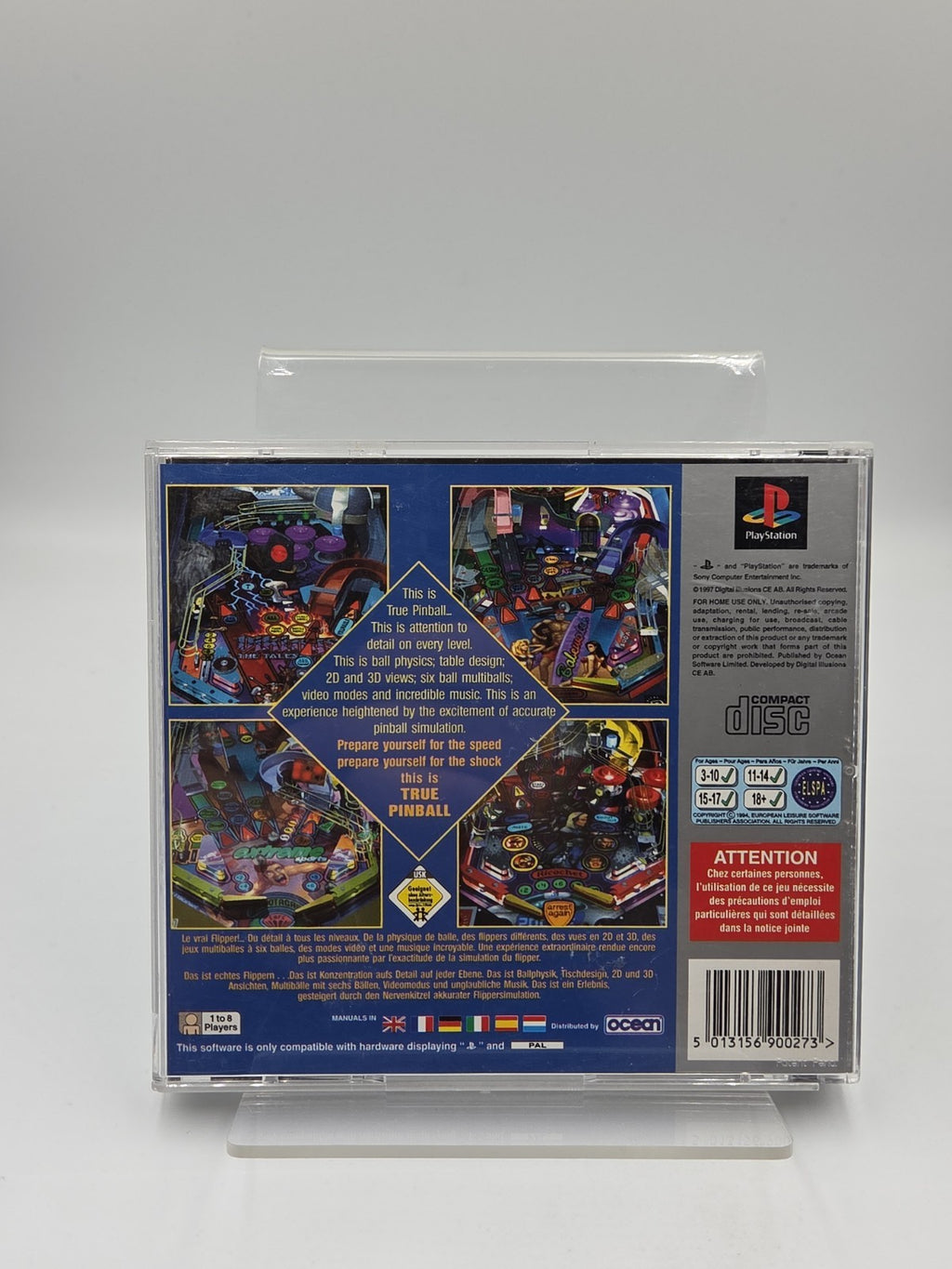 PS1 Playstation 1 Spiel True Pinball mit OVP und Anleitung Multilingual