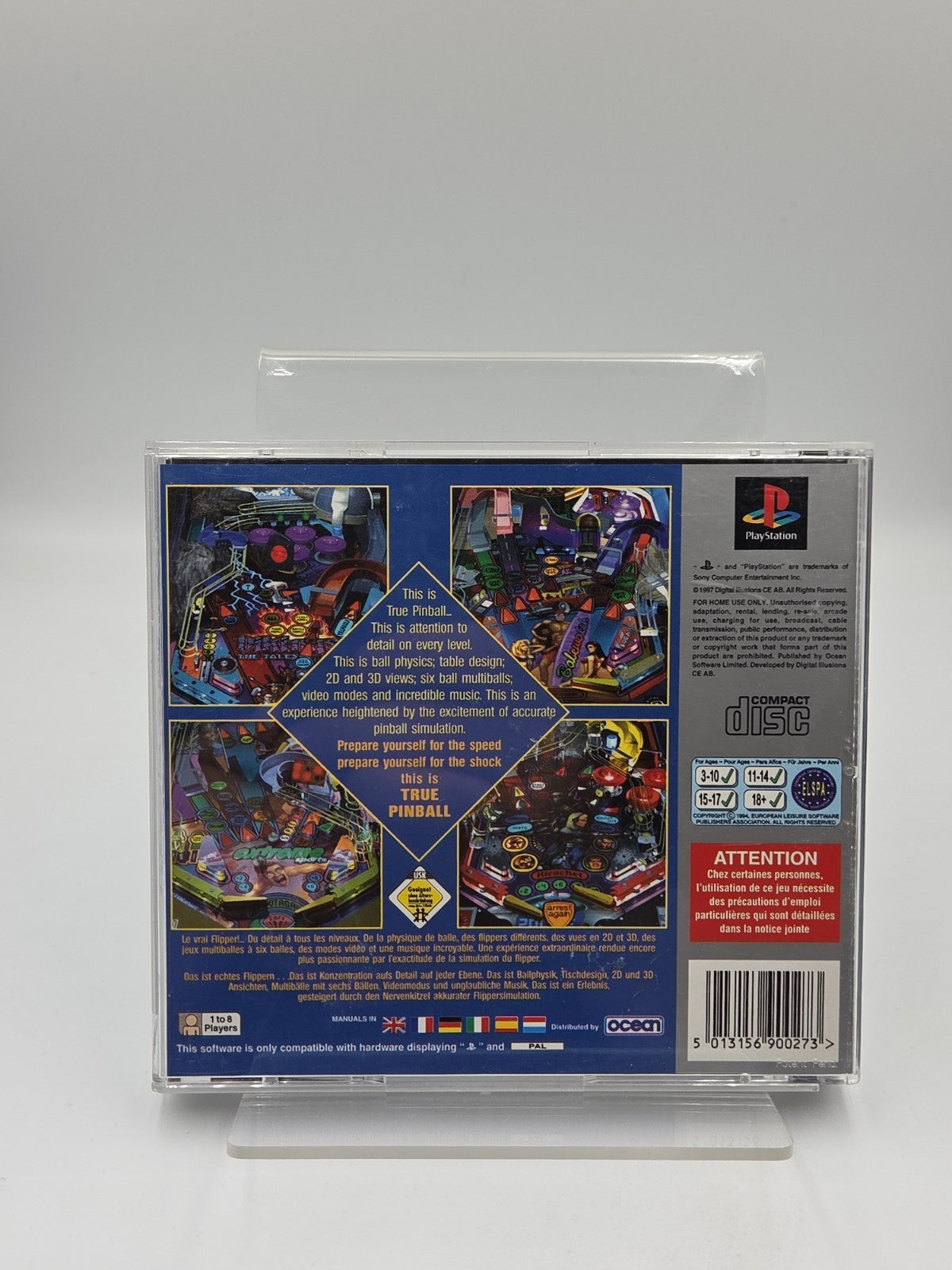 PS1 Playstation 1 Spiel True Pinball mit OVP und Anleitung Multilingual