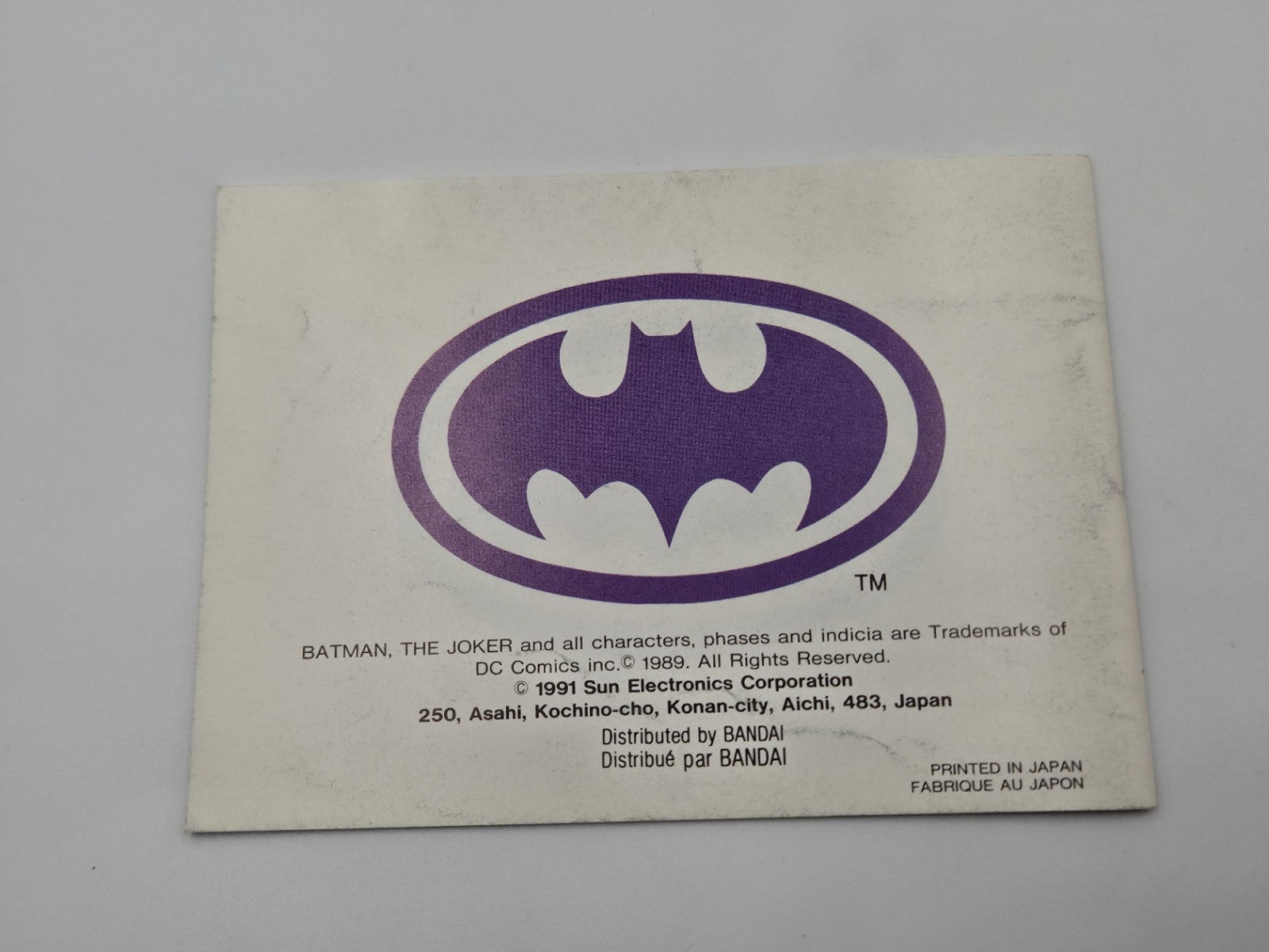 Game Boy Classic Batman Spielanleitung Instruction Booklet FAH