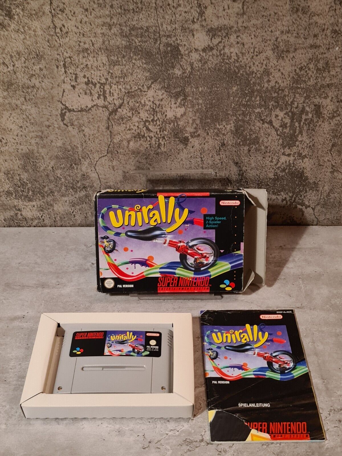 SNES Super Nintendo Unirally mit OVP und Anleitung NOE - T-Retro-Games 