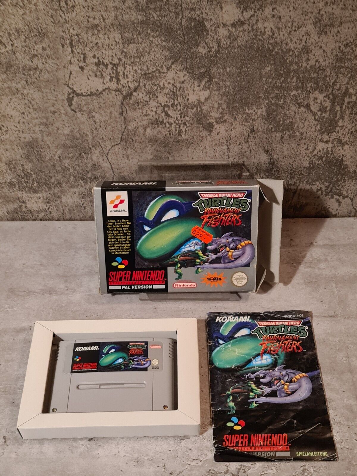 SNES Super Nintendo Turtles Tournament Fighters mit OVP und Anleitung NOE - T-Retro-Games 