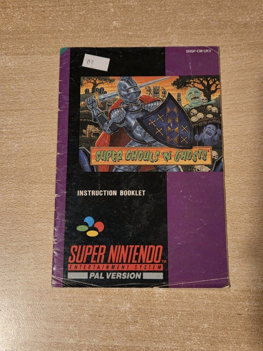 SNES Super Nintendo Super Ghouls'N Ghosts Spielanleitung Instruction Booklet UKV