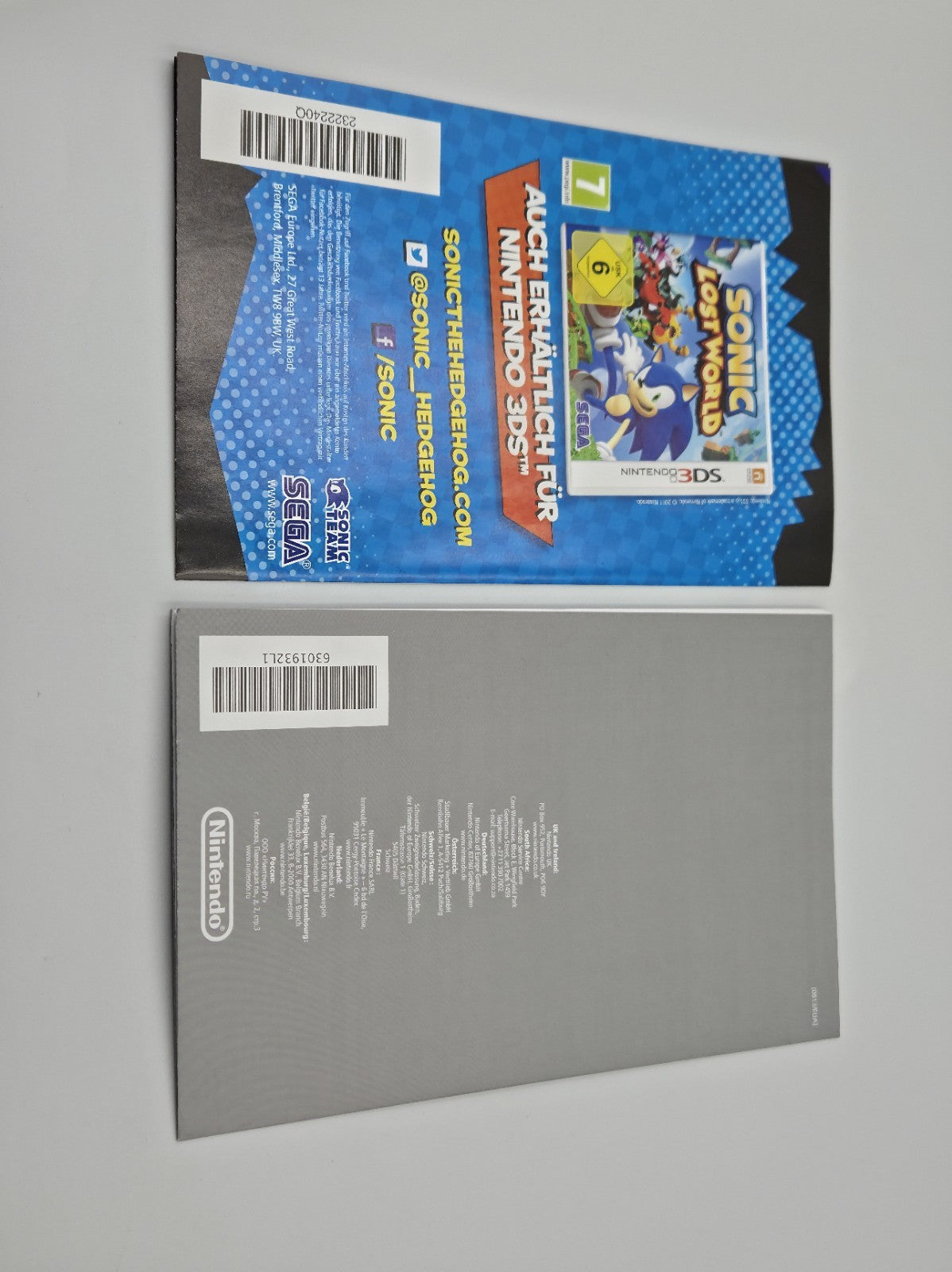Nintendo Wii U Spiel Sonic Lost World  OVP
