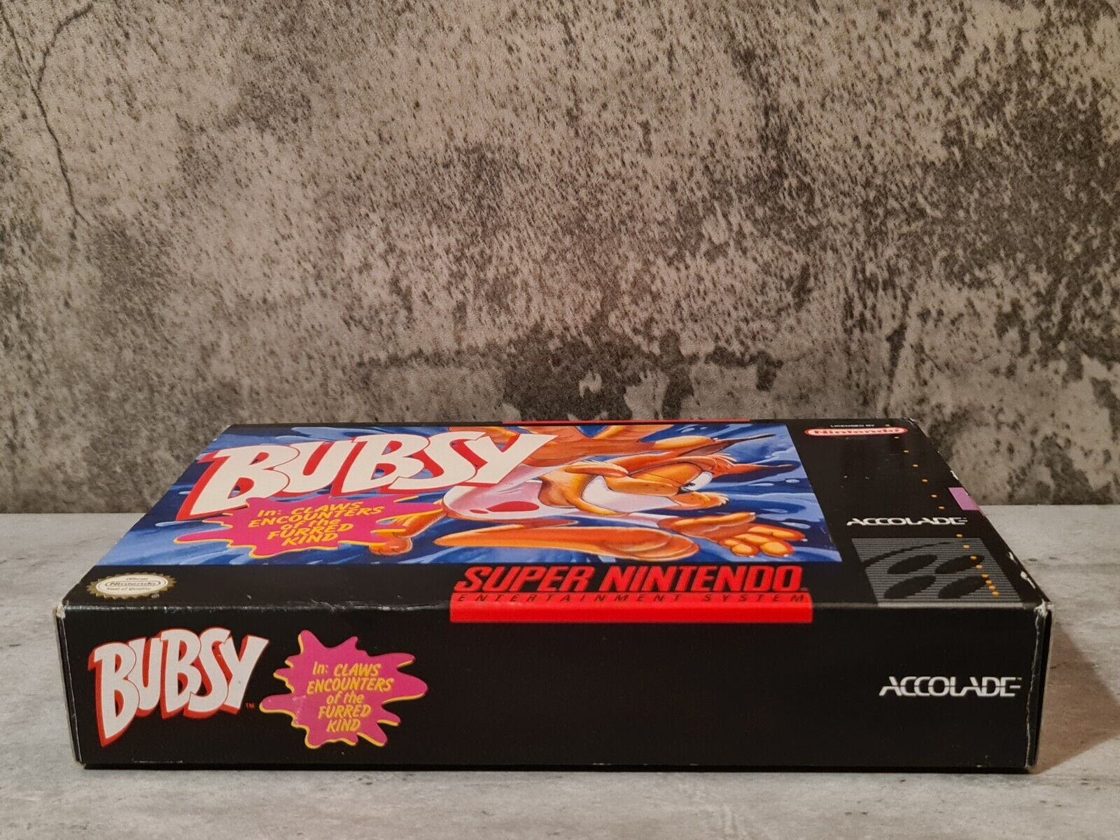 SNES Super Nintendo Bubsy mit OVP und Anleitung NTSC-USA - T-Retro-Games 